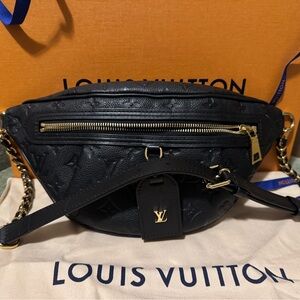 Luxury Black Crossbody Bag with Gold Accents